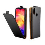 Business Style Vertical Flip TPU Leather Case with Card Slot for Xiaomi Redmi Note 7(Black)