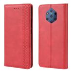 Magnetic Buckle Retro Crazy Horse Texture Horizontal Flip Leather Case for Nokia 9 PureView, with Holder & Card Slots & Photo Frame(Red)