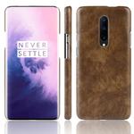 Shockproof Litchi Texture PC + PU Case for OnePlus 7 Pro(Brown)