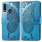 Butterfly Love Flowers Embossing Horizontal Flip Leather Case for LG W10 , with Holder & Card Slots & Wallet & Lanyard(Blue)