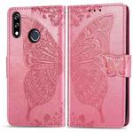 Butterfly Love Flowers Embossing Horizontal Flip Leather Case for LG W10 , with Holder & Card Slots & Wallet & Lanyard(Pink)