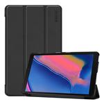 ENKAY PU Leather + Plastic Bottom Case with Three-folding Holder for Samsung Galaxy Tab A 8 (2019) P200 / P205(Black)