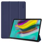 ENKAY High Quality PU Leather + Plastic Bottom Smart Case with Three-folding Holder for Samsung Galaxy Tab S5e 10.5 T720 / T725(Dark Blue)