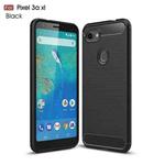 Brushed Texture Carbon Fiber TPU Case for Google Pixel 3a XL(Black)