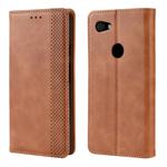 Magnetic Buckle Retro Crazy Horse Texture Horizontal Flip Leather Case for Google Pixel 3a , with Holder & Card Slots & Photo Frame(Brown)