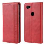Magnetic Buckle Retro Crazy Horse Texture Horizontal Flip Leather Case for Google Pixel 3a , with Holder & Card Slots & Photo Frame(Red)
