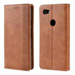 Magnetic Buckle Retro Crazy Horse Texture Horizontal Flip Leather Case for Google Pixel 3a XL , with Holder & Card Slots & Photo Frame(Brown)