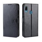 Retro Crazy Horse Texture Horizontal Flip Leather Case for Huawei Y6 (2019), with Holder & Card Slots & Photo Frame(Black)
