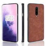 Shockproof Sheep Skin PC + PU + TPU Case for OnePlus 7 Pro(Brown)
