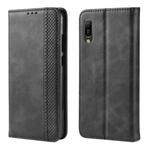 Magnetic Buckle Retro Crazy Horse Texture Horizontal Flip Leather Case for Huawei Y6 Pro (2019)  , with Holder & Card Slots & Photo Frame(Black)