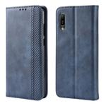 Magnetic Buckle Retro Crazy Horse Texture Horizontal Flip Leather Case for Huawei Y6 Pro (2019)  , with Holder & Card Slots & Photo Frame(Blue)