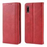 Magnetic Buckle Retro Crazy Horse Texture Horizontal Flip Leather Case for Huawei Y6 Pro (2019)  , with Holder & Card Slots & Photo Frame(Red)