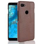 Shockproof Crocodile Texture PC + PU Case For Google Pixel 3a(Brown)