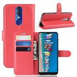 Litchi Texture Horizontal Flip Leather Case for Alcatel 3 2019, with Holder & Card Slots & Wallet(Red)