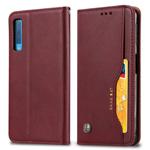 Knead Skin Texture Horizontal Flip Leather Case for Samsung Galaxy A70, with Photo Frame & Holder & Card Slots & Wallet(Wine Red)