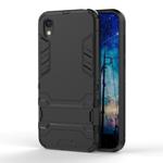 Shockproof PC + TPU Case for Huawei Honor 8S, with Holder(Black)