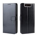 Retro Crazy Horse Texture Horizontal Flip Leather Case for Galaxy A80 / A90, with Holder & Card Slots & Photo Frame(Black)