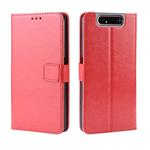 Retro Crazy Horse Texture Horizontal Flip Leather Case for Galaxy A80 / A90, with Holder & Card Slots & Photo Frame(Red)