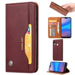 Knead Skin Texture Horizontal Flip Leather Case for Huawei Enjoy 9 Plus / Y9 2019, with Photo Frame & Holder & Card Slots & Wallet(Wine Red)