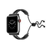 For Apple Watch 3/2/1 42mm Universal Black Stainless Steel Bracelet Watch Band(Black)