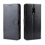 Retro Crazy Horse Texture Horizontal Flip Leather Case for OnePlus 7, with Holder & Card Slots & Photo Frame(Black)