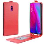 Crazy Horse Texture Vertical Flip Leather Case for OPPO Reno, with Card Slot & Photo Frame(Red)