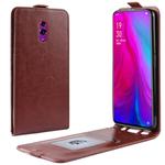 Crazy Horse Texture Vertical Flip Leather Case for OPPO Reno, with Card Slot & Photo Frame(Brown)