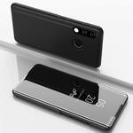 Electroplating Mirror Horizontal Flip Leather Case for Xiaomi Redmi 7, with Holder(Black)