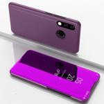 Electroplating Mirror Horizontal Flip Leather Case for Xiaomi Redmi 7, with Holder(Purple)
