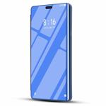 Electroplating Mirror Horizontal Flip Leather Case for OPPO R17, with Holder(Sky blue)
