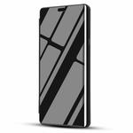 Electroplating Mirror Horizontal Flip Leather Case for OPPO R17, with Holder(Black)