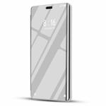 Electroplating Mirror Horizontal Flip Leather Case for OPPO R17, with Holder(Silver)