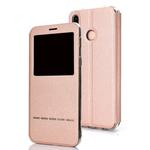 Frosted Texture Horizontal Flip Leather Case for Huawei P30 Lite, with Call Display ID & Holder(Rose Gold)