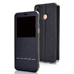 Frosted Texture Horizontal Flip Leather Case for Huawei P30 Lite, with Call Display ID & Holder(Black)