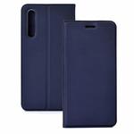 Ultra-thin Pressed Magnetic TPU+PU Leather Case for Huawei P30 Lite with Card Slot & Holder(Blue)