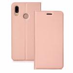Ultra-thin Pressed Magnetic TPU+PU Leather Case for Huawei P30  with Card Slot & Holder(Rose gold)
