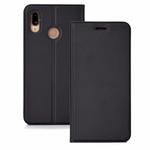 Ultra-thin Pressed Magnetic TPU+PU Leather Case for Huawei P30  with Card Slot & Holder(Black)