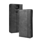 Magnetic Buckle Retro Crazy Horse Texture Horizontal Flip Leather Case for Asus Zenfone 6 ZS630KL, with Holder & Card Slots & Photo Frame(Black)
