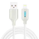 8 Pin Interface Zinc Alloy Marquee Luminous Intelligent Automatic Power off Charging Data Cable(white)