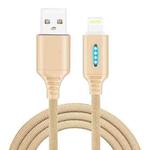 8 Pin Interface Zinc Alloy Marquee Luminous Intelligent Automatic Power off Charging Data Cable(glod)