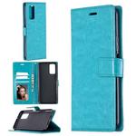 For Huawei Honor 30S Crazy Horse Texture Horizontal Flip Leather Case with Holder & Card Slots & Wallet & Photo Frame(Blue)