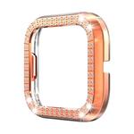 For Fitbit versa 2 PC Double-row Diamond-encrusted Protective Shell(Rose gold)