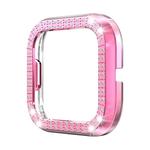 For Fitbit versa 2 PC Double-row Diamond-encrusted Protective Shell(Pink)