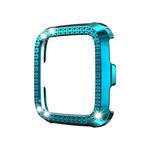 For Fitbit versa / versa lite PC Double-Row Diamond-Encrusted Protective Shell(Rock Teal)