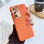 For Huawei P40 Pro All-Inclusive Pure Prime Skin Plastic Case with Lens Ring Protection Cover(Orange)