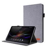 For Lenovo Tab M8 Horizontal Flip TPU + Fabric PU Leather Protective Case with Name Card Clip(Grey)