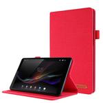 For Lenovo Tab M8 Horizontal Flip TPU + Fabric PU Leather Protective Case with Name Card Clip(Red)