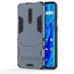 Shockproof PC + TPU Case for OnePlus 7 Pro, with Holder(Navy Blue)
