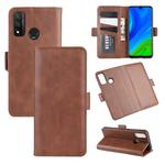 For Huawei P smart 2020 Dual-side Magnetic Buckle Horizontal Flip Leather Case with Holder & Card Slots & Wallet(Brown)