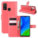 For Huawei P smart 2020 Litchi Texture Horizontal Flip Protective Case with Holder & Card Slots & Wallet(Red)